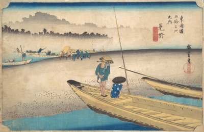 Mitsuke, Tenryugawa Veerboot, Station Nr. 29 door Ando Hiroshige