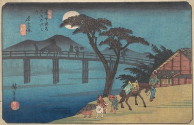 Nagakubo Station, ca. 1836 door Ando Hiroshige