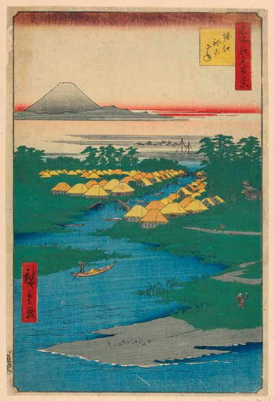 Nekozane bij Horikiri Kanaal No. 96 uit Honderd Beroemde Zichten van Edo (Horie, Nekozane) door Ando Hiroshige