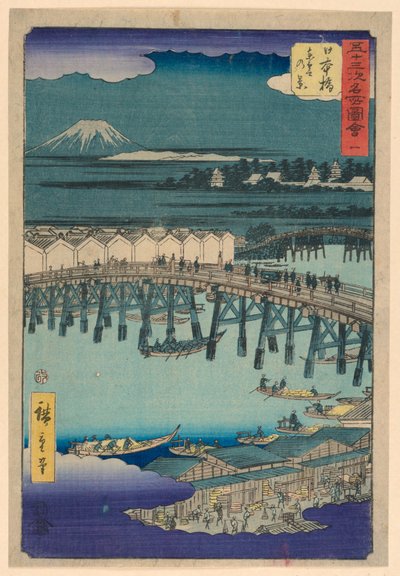 Nihonbashi uit de serie 53 Stations van Tokaido door Ando Hiroshige