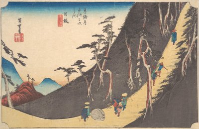 Nissaka, Sayo Nakayama, ca. 1834 door Ando Hiroshige