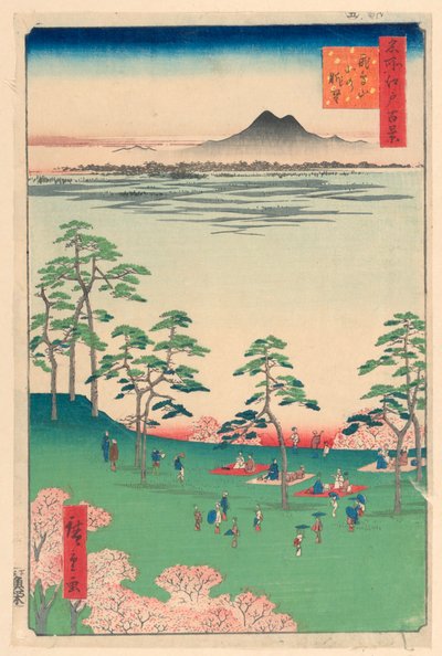 Noordwaarts Uitzicht vanaf Askua Hill (Askua-yama Kita no Chobo) Uit de Serie Honderd Beroemde Zichten van Edo door Ando Hiroshige