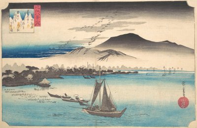 Terugkerende ganzen bij Katada, ca. 1832 door Ando Hiroshige