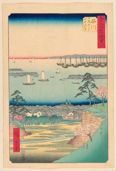 Shinagawa uit de serie 53 Stations van Tokaido door Ando Hiroshige