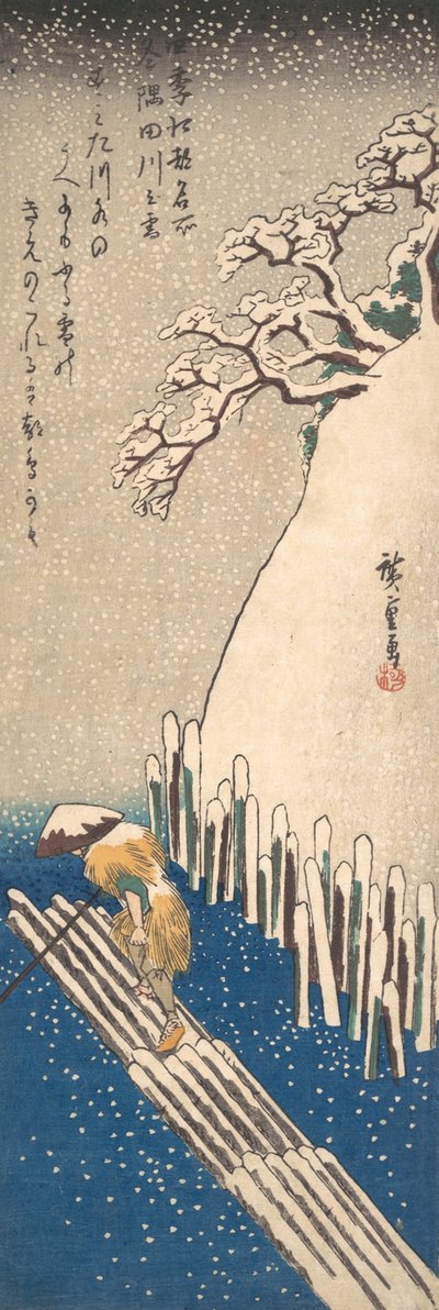 Sneeuw op de Sumida-rivier door Ando Hiroshige