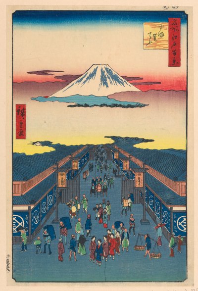 Suruga Street (Suruga-cho) uit de serie Honderd beroemde uitzichten van Edo door Ando Hiroshige