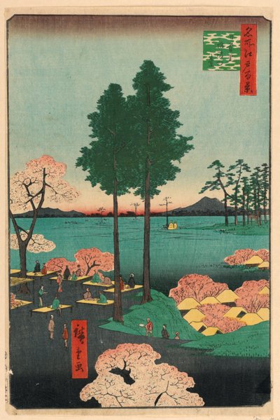 Suwa Bluff, Nippori uit de Serie Honderd Beroemde Zichten van Edo door Ando Hiroshige