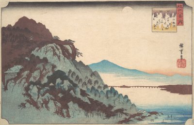 De Herfstmaan bij Ishiyama aan het Biwa-meer door Ando Hiroshige