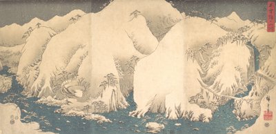 De Kiso-bergen in de Sneeuw, gedateerd 8e maand van het Slangenjaar door Ando Hiroshige