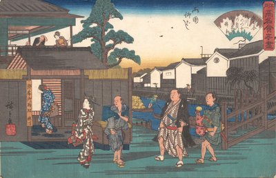 De Umegawa bij Ryogoku Yanagibashi, ca. 1835-42 door Ando Hiroshige