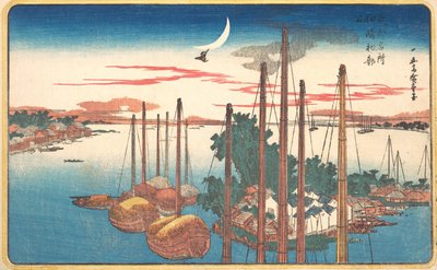 Het eerste lied van de koekoek van het jaar in Tsukudajima door Ando Hiroshige