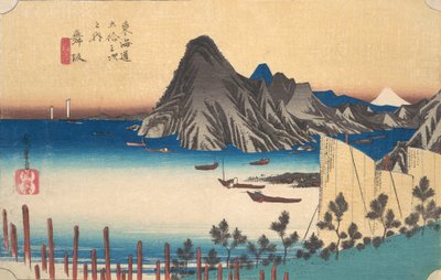 Uitzicht op Imaki Point vanaf Maizaka, ca. 1834 door Ando Hiroshige