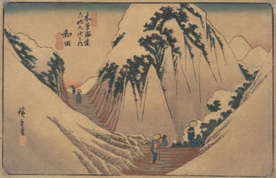 Wada Station, ca. 1835 door Ando Hiroshige