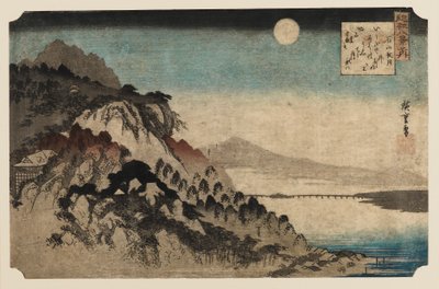 Houtsnede - Herfstmaan bij Ishinama, 1797-1858 door Ando Hiroshige