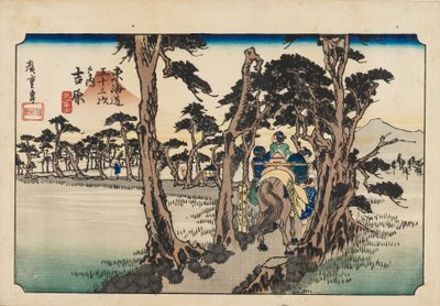 Houtsnede - Yoshiwara Hidari Fuji door Ando Hiroshige