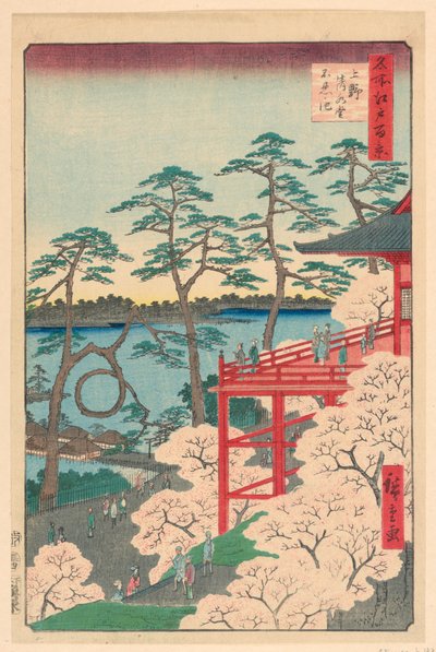 Yamashita Kwartier, Ueno (Ueno Yamashita) Uit de Serie Honderd Zichten op Edo door Ando Hiroshige