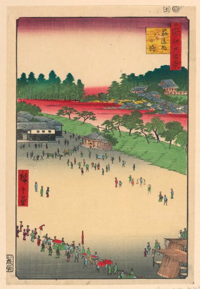 Yatsukoji Kruising bij Suji-chigai (Suji-chigai-uchi, Yatsukoji) Uit de Serie Honderd Beroemde Zichten van Edo door Ando Hiroshige