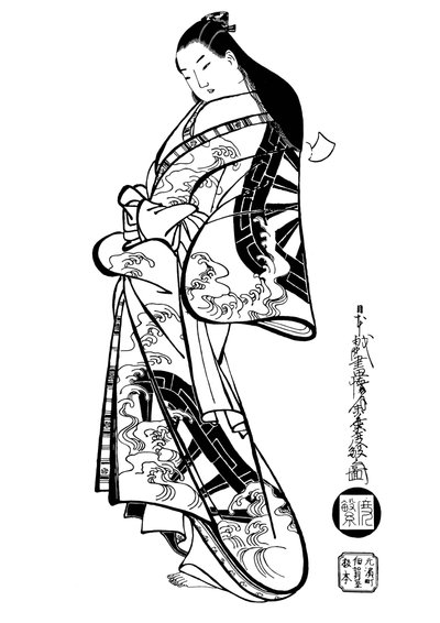 Een vrouw met haar haar los, 1700s door Ando Kaigetsudo