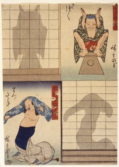 (Figuren en schaduwen) door Ando or Utagawa Hiroshige