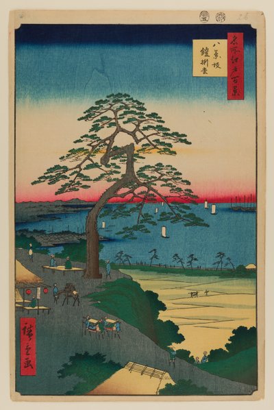 Pantser-hangende den, Hakkeisaka door Ando or Utagawa Hiroshige