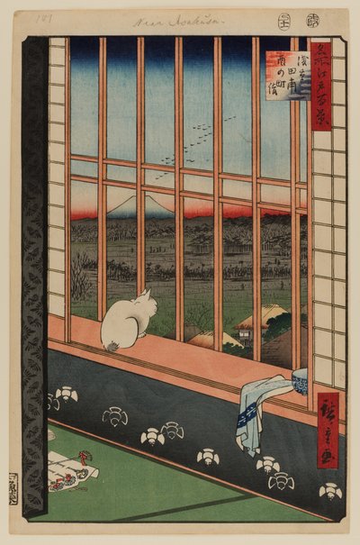 Asakusa Rijstvelden en Torinomachi Festival door Ando or Utagawa Hiroshige