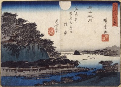 Herfstmaan Boven Ishiyama door Ando or Utagawa Hiroshige