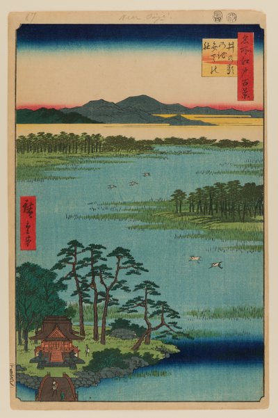 Benten heiligdom, Inokashira vijver door Ando or Utagawa Hiroshige