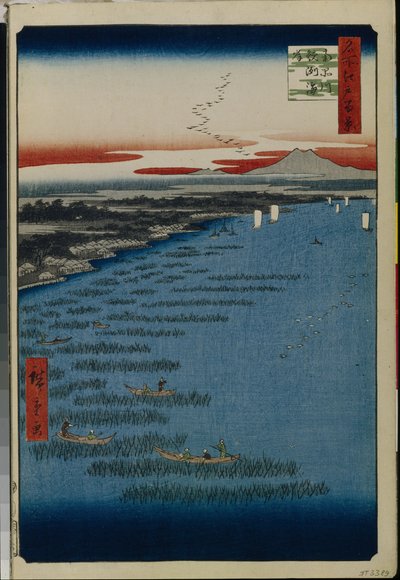 Honderd beroemde uitzichten van Edo: Minami Shinagawa en Samezu-kust door Ando or Utagawa Hiroshige