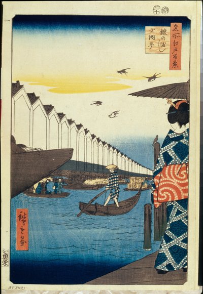 Yoroi no watashi Koami-cho door Ando or Utagawa Hiroshige