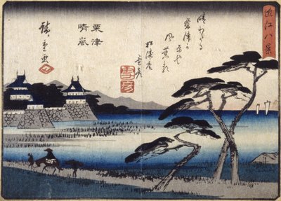 Opruimende storm bij Awazu door Ando or Utagawa Hiroshige