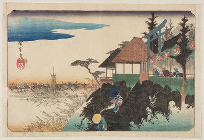 Oostelijke helling bij Kanda Myojin-schrijn door Ando or Utagawa Hiroshige