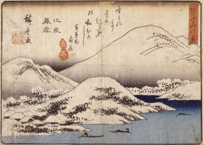 Avondsneeuw op Mt. Hira door Ando or Utagawa Hiroshige