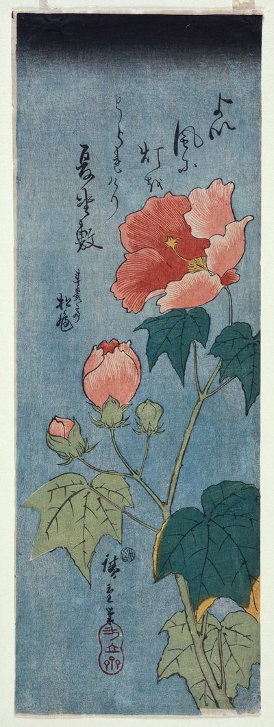 Bloeiende klaprozen door Ando or Utagawa Hiroshige