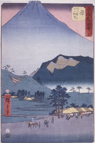 Hara: Uitzicht op Ashitakayama en Fuji door Ando or Utagawa Hiroshige