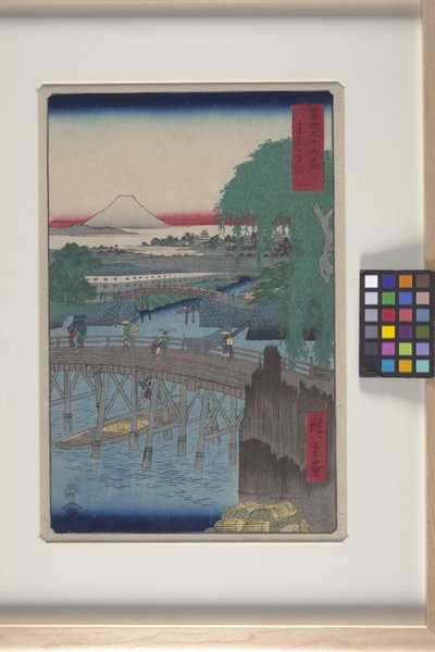 Ichikoku-brug in de Oostelijke Hoofdstad (T?to: Ichikoku Bashi) door Ando or Utagawa Hiroshige