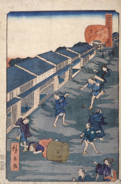 Imuta door Ando or Utagawa Hiroshige