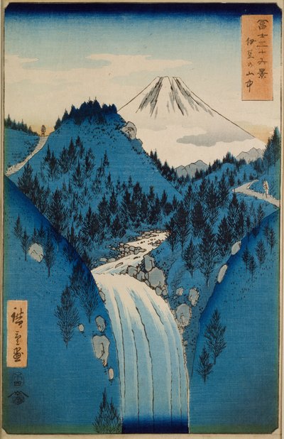 In de bergen van de provincie Izu door Ando or Utagawa Hiroshige