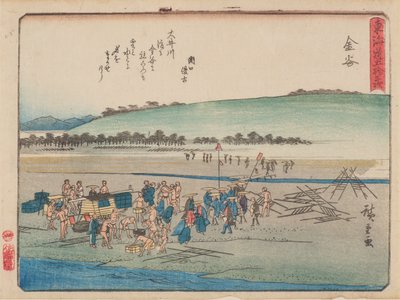 Kanaya door Ando or Utagawa Hiroshige