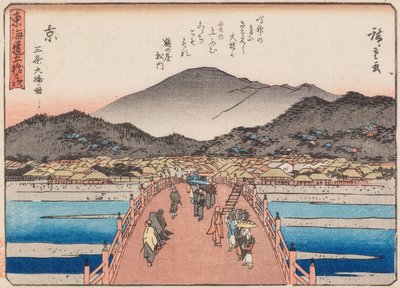 Kyoto-Sanjo-oshashi door Ando or Utagawa Hiroshige