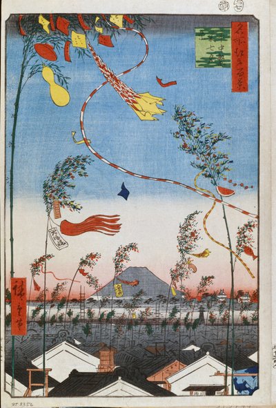 De welvaart van de stad tijdens het Tanabata-festival (honderd beroemde uitzichten van Edo) door Ando or Utagawa Hiroshige