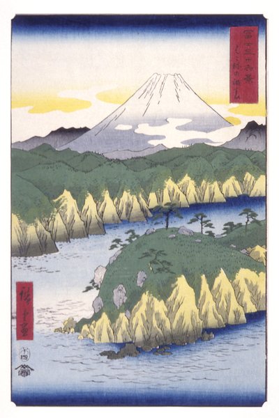 Meer bij Hakone door Ando or Utagawa Hiroshige