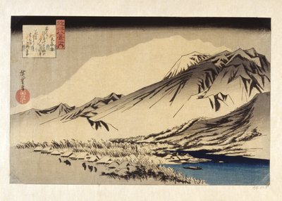 Aanhoudende Sneeuw op de Berg Hira door Ando or Utagawa Hiroshige