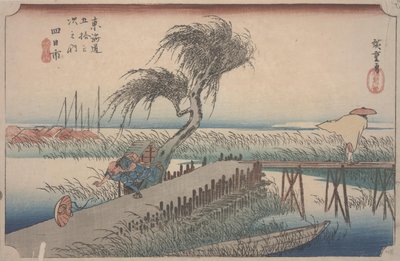 Mie-rivier door Ando or Utagawa Hiroshige