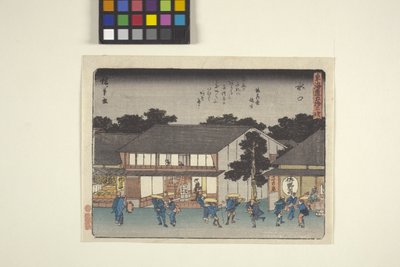 Minakuchi door Ando or Utagawa Hiroshige
