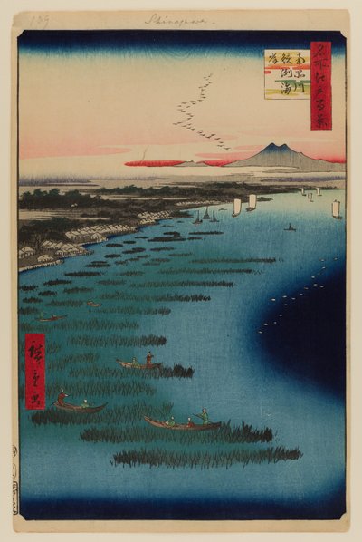 Minami-Shinagawa en kust van Samezu door Ando or Utagawa Hiroshige