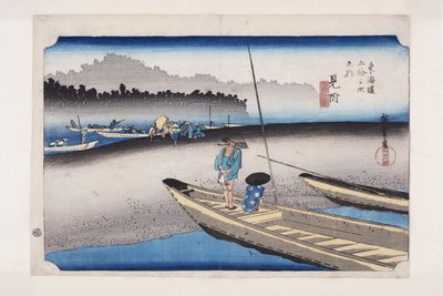 Mitsuke: Uitzicht op Tenryū-rivier door Ando or Utagawa Hiroshige