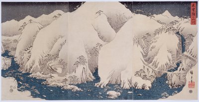 Bergen en Rivieren van Kiso, 1857 door Ando or Utagawa Hiroshige