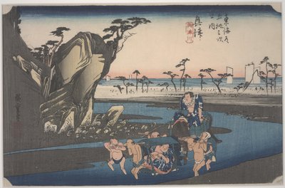 Okitsu-rivier door Ando or Utagawa Hiroshige