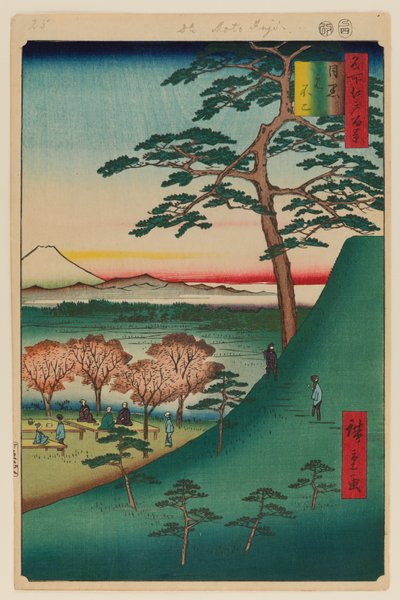 Origineel Fuji, Meguro door Ando or Utagawa Hiroshige
