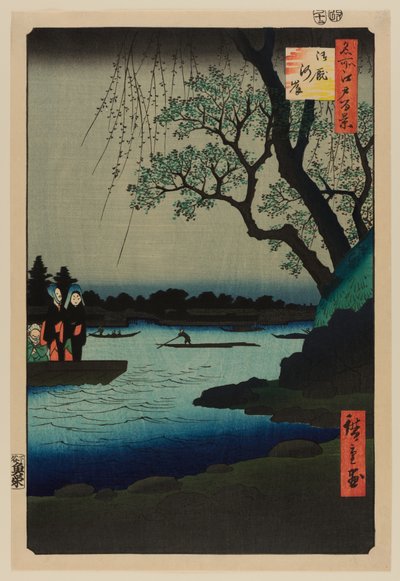 Oumayagashi door Ando or Utagawa Hiroshige